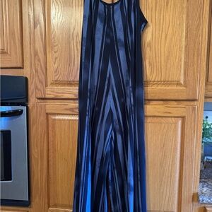 LuLaRoe Black and Blue Geometric Maxi Dress